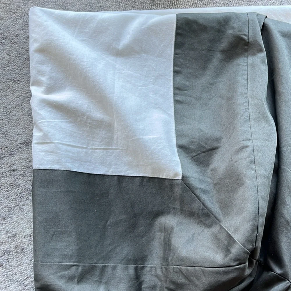 West Elm White and Gray Mattress Cover